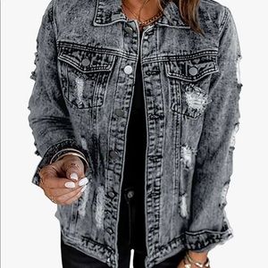 Black Distressed Denim Jacket